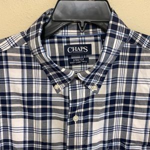 Chaps Blue Plaid Long Sleeve Button Down Shirt